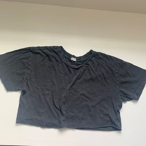 Cropped Garage Tee (Dark Grey)